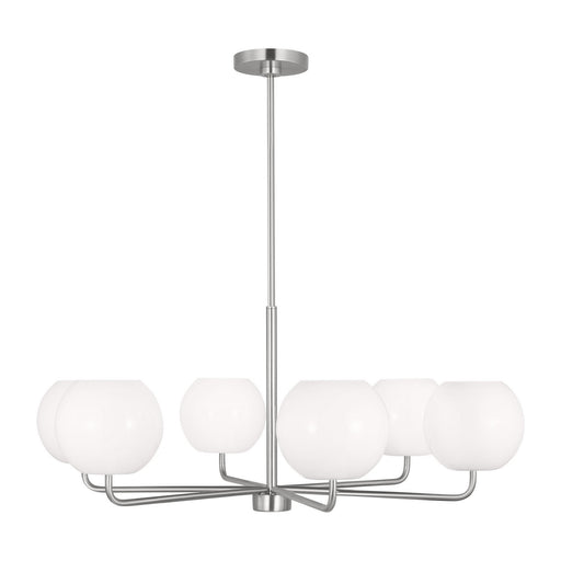 Rory Six Light Chandelier Brushed Steel