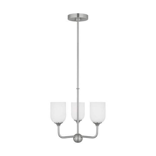 Emile Three Light Chandelier Brushed Steel