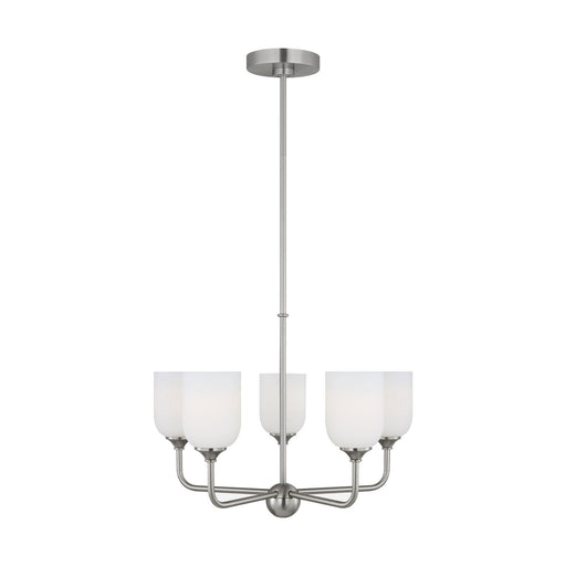 Emile Five Light Chandelier Brushed Steel