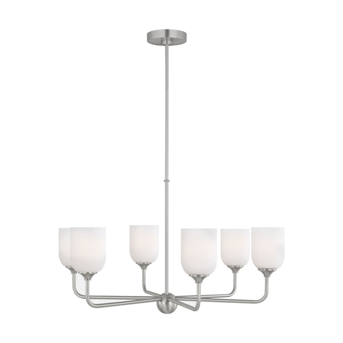 Generation Lighting - GLC1096EN3/BS - Six Light Chandelier - Emile - Brushed Steel