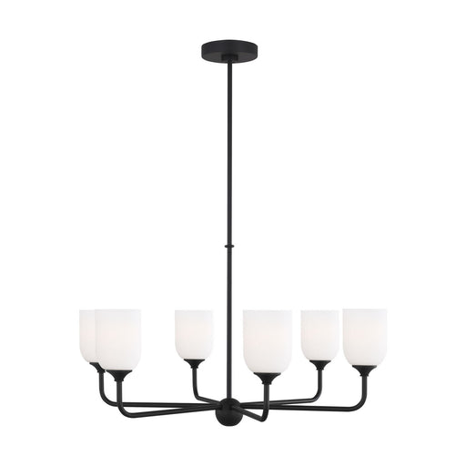 Emile Six Light Chandelier Midnight Black