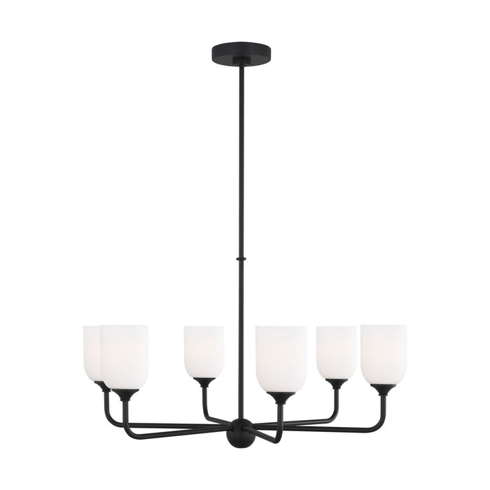 Generation Lighting - GLC1096EN3/MBK - Six Light Chandelier - Emile - Midnight Black