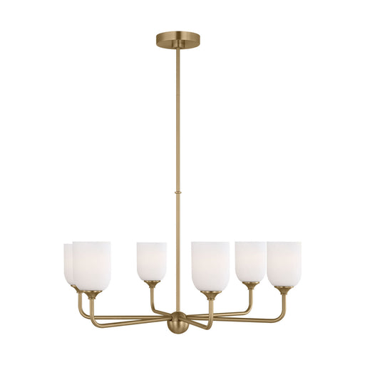 Emile Six Light Chandelier Satin Bronze
