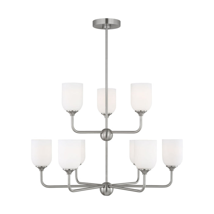 Generation Lighting - GLC1109EN3/BS - Nine Light Chandelier - Emile - Brushed Steel