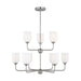 Generation Lighting - GLC1109EN3/BS - Nine Light Chandelier - Emile - Brushed Steel