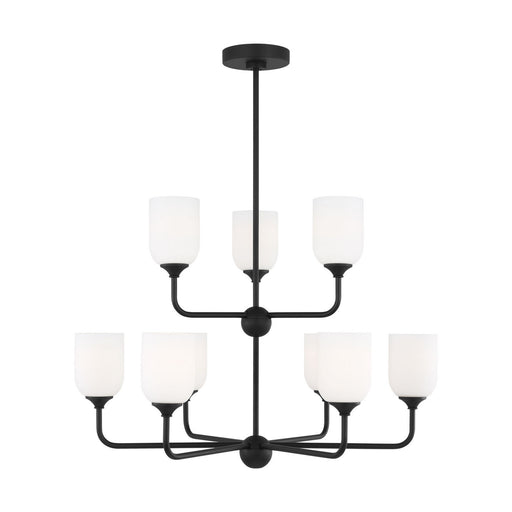 Emile Nine Light Chandelier Midnight Black