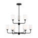 Generation Lighting - GLC1109EN3/MBK - Nine Light Chandelier - Emile - Midnight Black