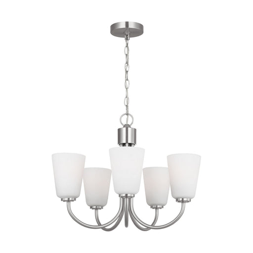 Miles Five Light Chandelier Brushed Nickel