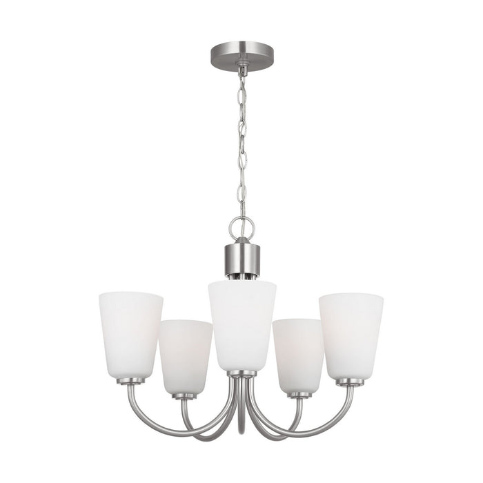 Generation Lighting - GLC1115BS - Five Light Chandelier - Miles - Brushed Nickel