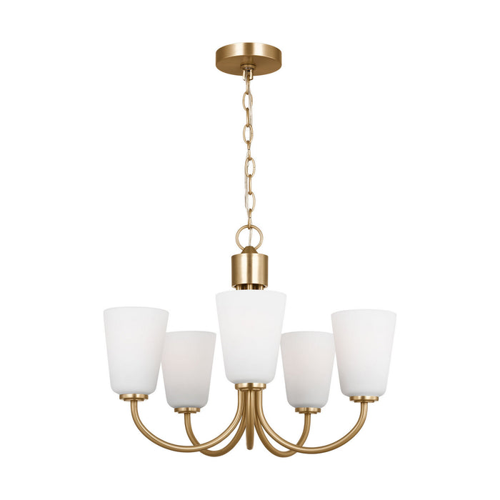 Generation Lighting - GLC1115SB - Five Light Chandelier - Miles - Satin Brass
