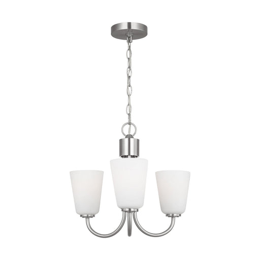 Miles Three Light Chandelier Brushed Nickel