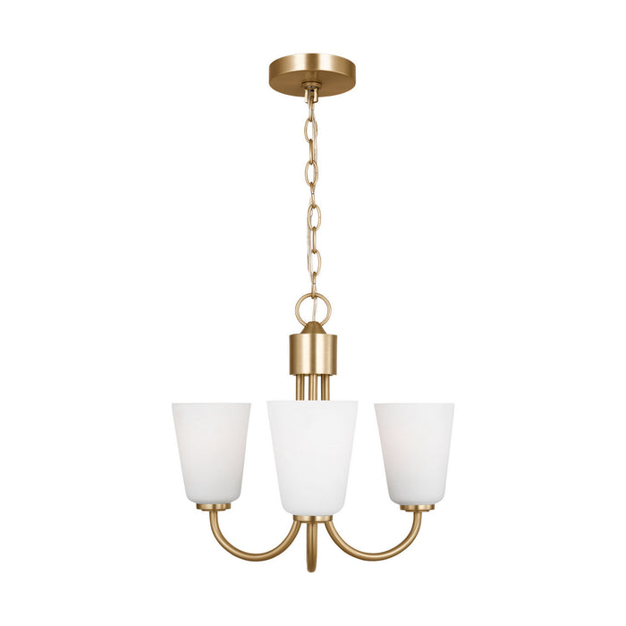 Generation Lighting - GLC1123SB - Three Light Chandelier - Miles - Satin Brass