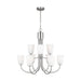 Generation Lighting - GLC1139BS - Nine Light Chandelier - Miles - Brushed Nickel