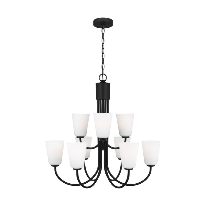 Generation Lighting - GLC1139MBK - Nine Light Chandelier - Miles - Midnight Black