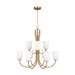 Generation Lighting - GLC1139SB - Nine Light Chandelier - Miles - Satin Brass