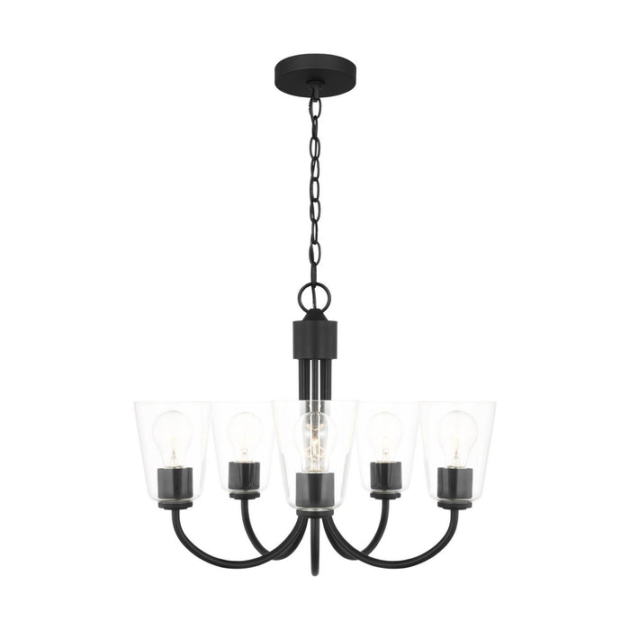 Generation Lighting - GLC1145MBK - Five Light Chandelier - Miles - Midnight Black