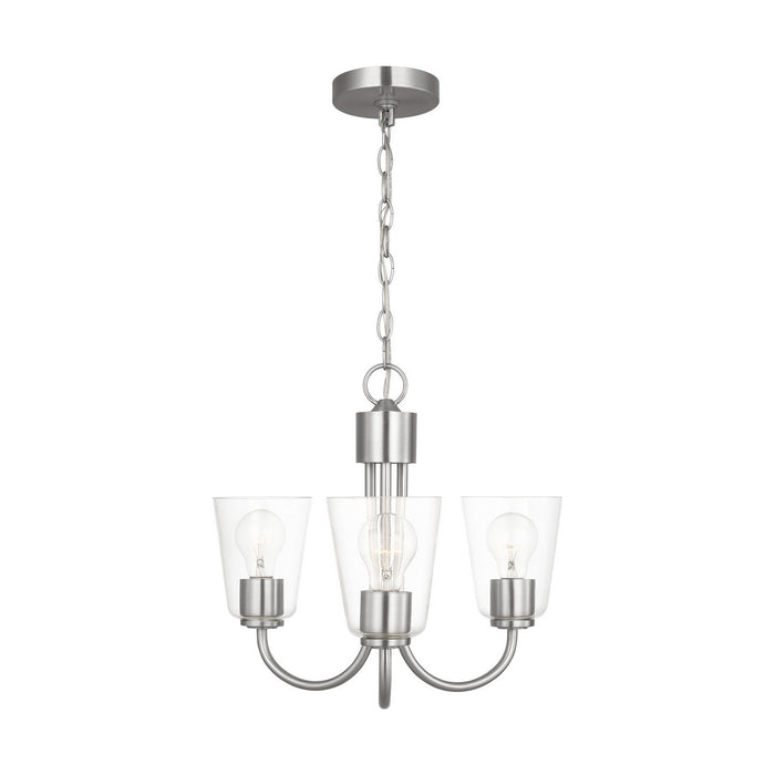 Generation Lighting - GLC1153BS - Three Light Chandelier - Miles - Brushed Nickel