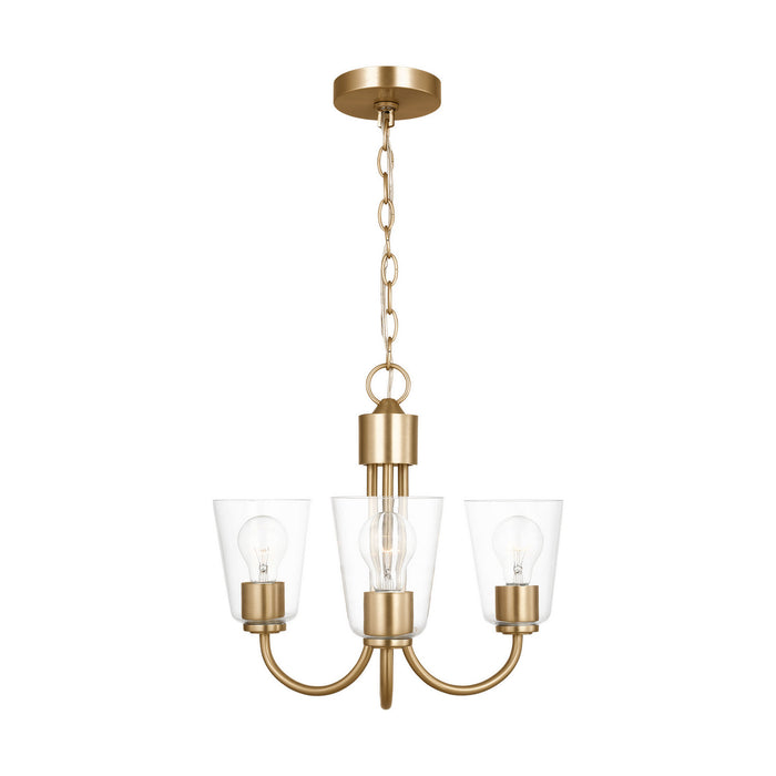Generation Lighting - GLC1153SB - Three Light Chandelier - Miles - Satin Brass