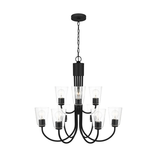 Miles Nine Light Chandelier Midnight Black
