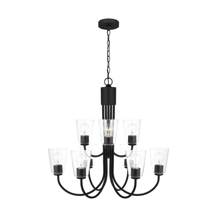 Generation Lighting - GLC1169MBK - Nine Light Chandelier - Miles - Midnight Black