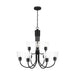Generation Lighting - GLC1169MBK - Nine Light Chandelier - Miles - Midnight Black