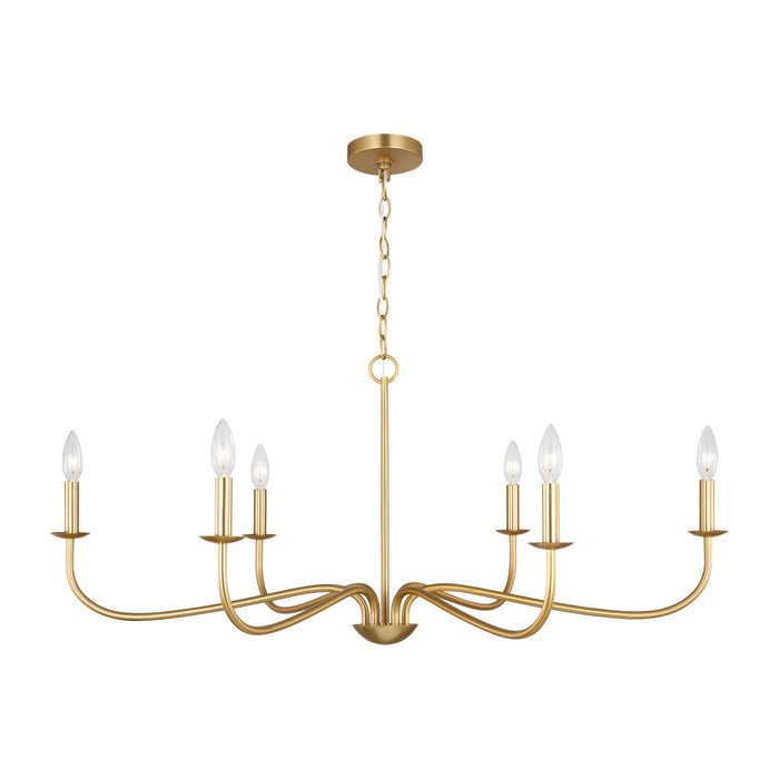 Generation Lighting - GLC1196SB - Six Light Chandelier - Abells - Satin Brass