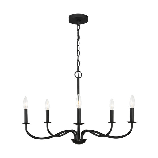 Abells Five Light Chandelier Midnight Black