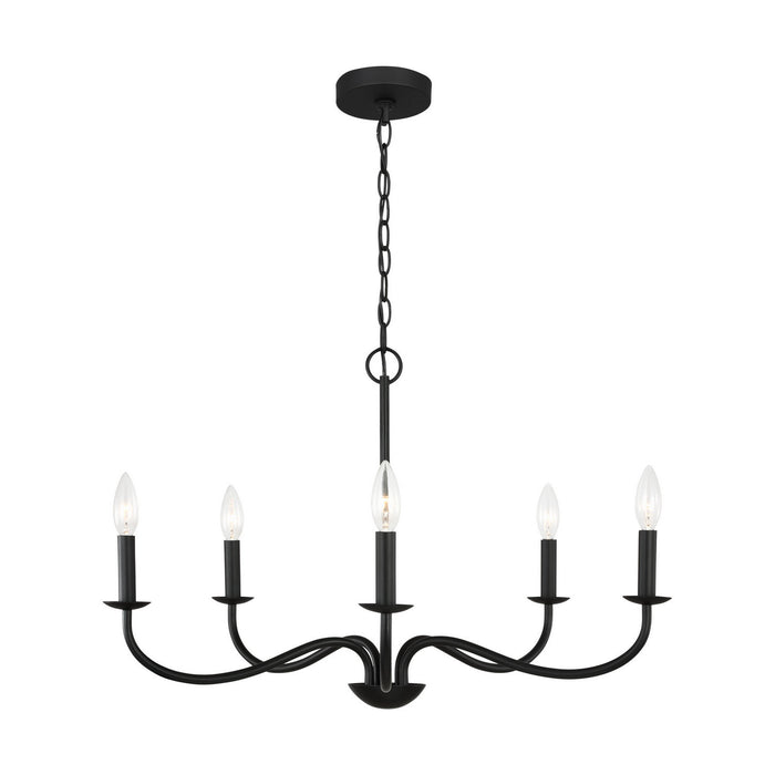 Generation Lighting - GLC1205MBK - Five Light Chandelier - Abells - Midnight Black