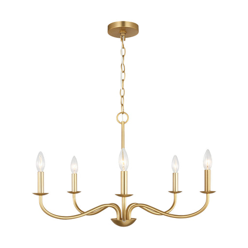 Abells Five Light Chandelier Satin Brass