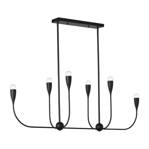 Maya Six Light Linear Chandelier Midnight Black