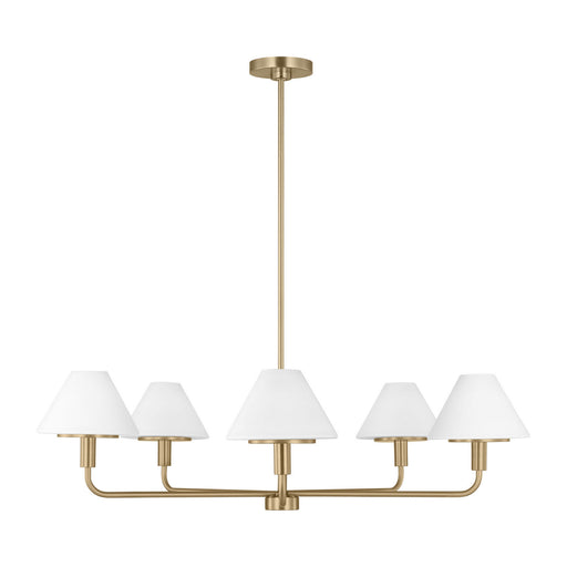 Mendota Five Light Chandelier Satin Brass