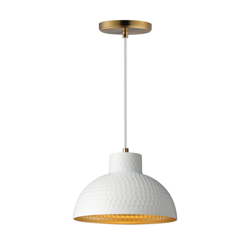 Rockport One Light Pendant White/Natural Aged Brass