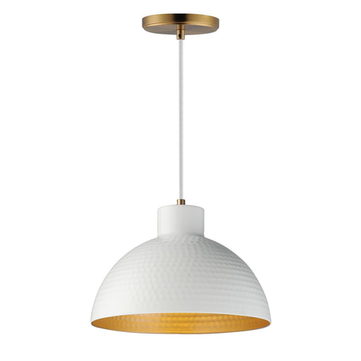 Rockport One Light Pendant White/Natural Aged Brass