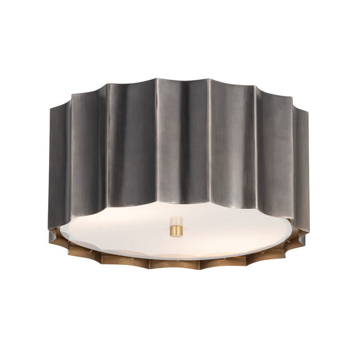 Allegra Two Light Flush Mount Gunmetal / Gold