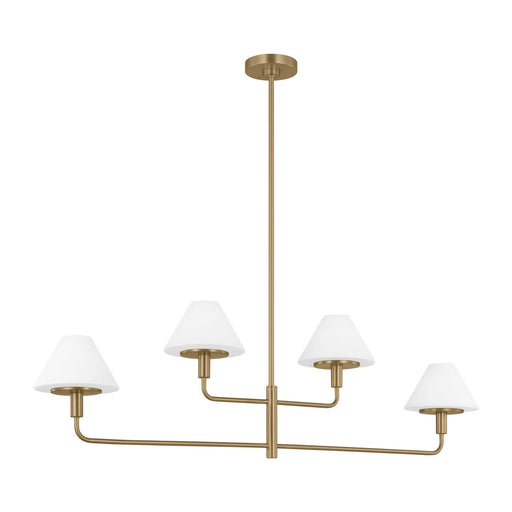 Mendota Four Light Chandelier Satin Brass