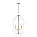 Generation Lighting - GLC1274SB - Four Light Chandelier - Kennan - Satin Brass