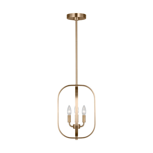 Loretto Three Light Chandelier Satin Brass