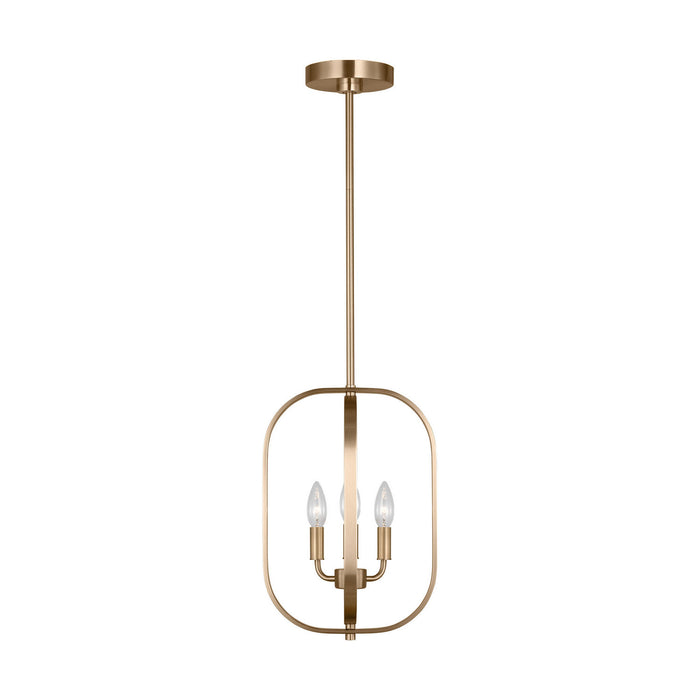 Generation Lighting - GLC1293SB - Three Light Chandelier - Loretto - Satin Brass