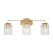 Generation Lighting - GLV1133SB - Three Light Vanity - Eisele - Satin Brass