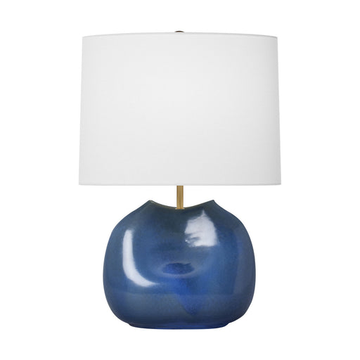 Ulla One Light Table Lamp Blue Anglia Crackle