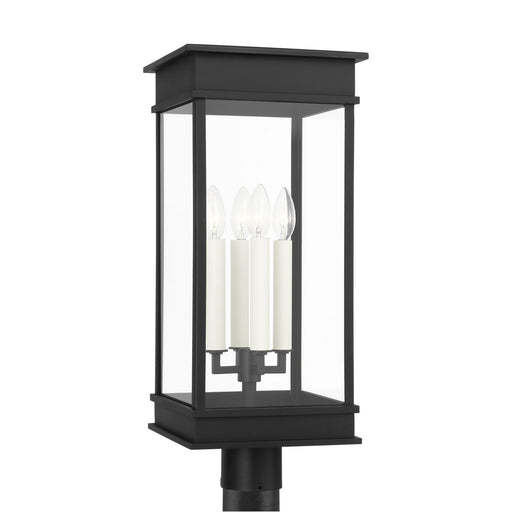 Cupertino Four Light Outdoor Post Lantern Textured Black