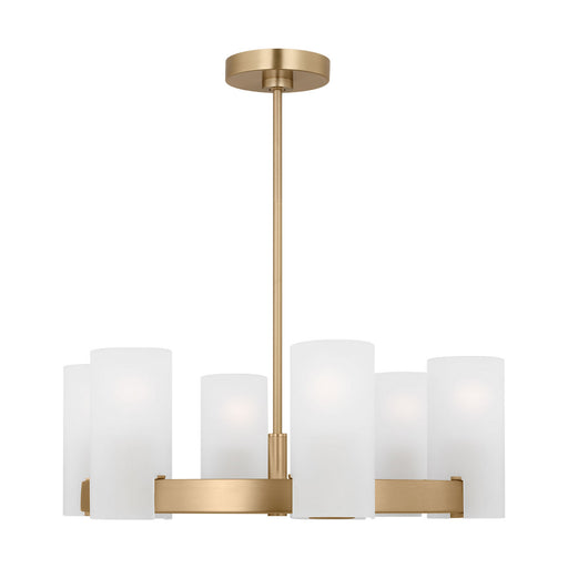 Rhode Six Light Chandelier Satin Brass