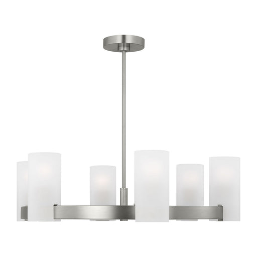 Rhode Six Light Chandelier Brushed Steel