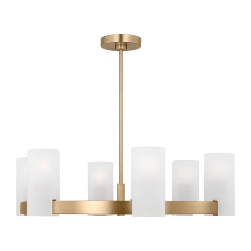 Rhode Six Light Chandelier Satin Brass