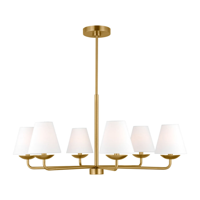 Visual Comfort Studio - DJC1186SB - Six Light Chandelier - Albion - Satin Brass