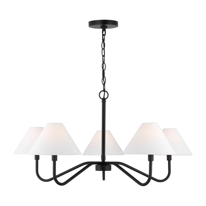 Visual Comfort Studio - DJC1205MBK - Five Light Chandelier - Eldon - Midnight Black