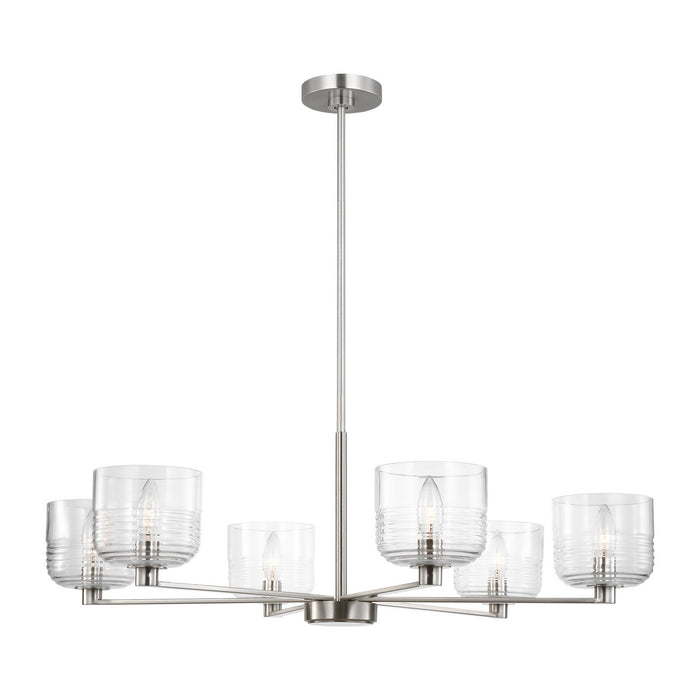 Visual Comfort Studio - DJC1216BS - Six Light Chandelier - Lochdale - Brushed Nickel