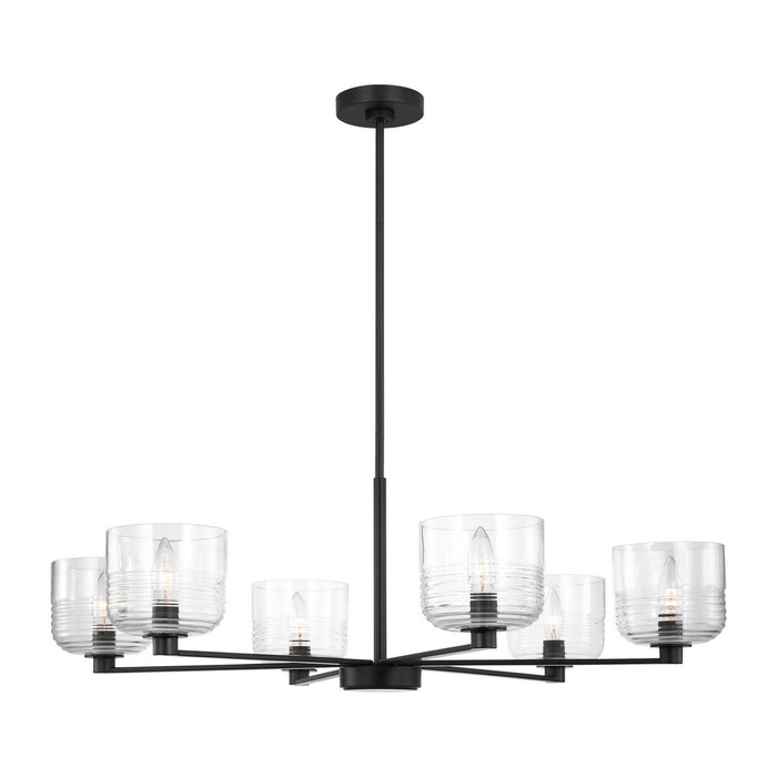 Visual Comfort Studio - DJC1216MBK - Six Light Chandelier - Lochdale - Midnight Black