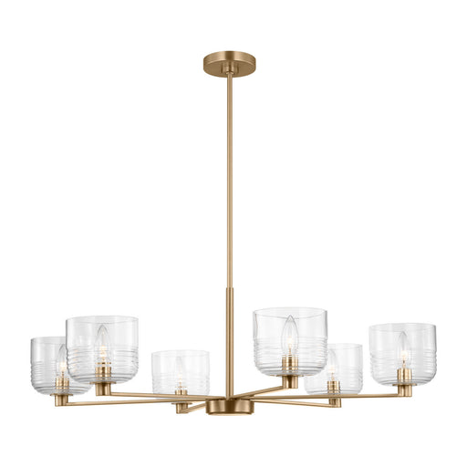 Lochdale Six Light Chandelier Satin Brass
