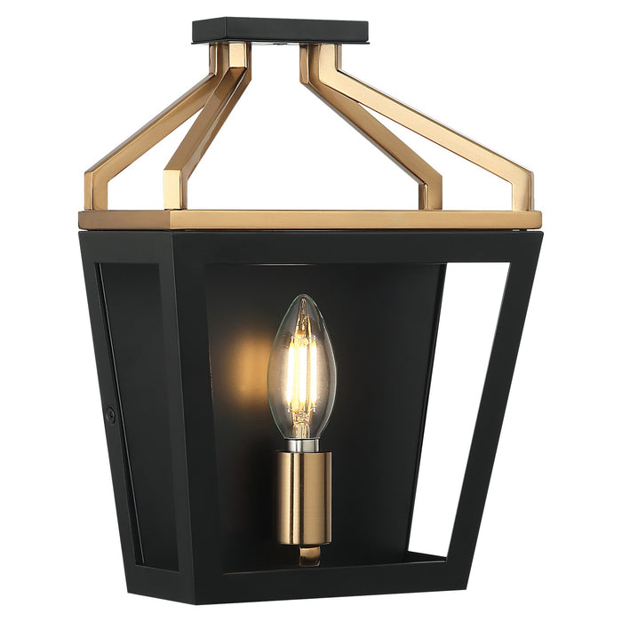 Matteo Lighting - W67011BKAG - One Light Wall Sconce - Mavonshire - Black + Aged Gold Brass